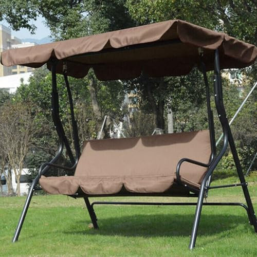 CARMOTTER Patio Garden Swing Chair Cushion,150cm Garden Swing Seat Cover Replacement, Waterproof Fabric, Fit for 3 Seater Swing Chair(Coffee)