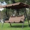 CARMOTTER Patio Garden Swing Chair Cushion,150cm Garden Swing Seat Cover Replacement, Waterproof Fabric, Fit for 3 Seater Swing Chair(Coffee)