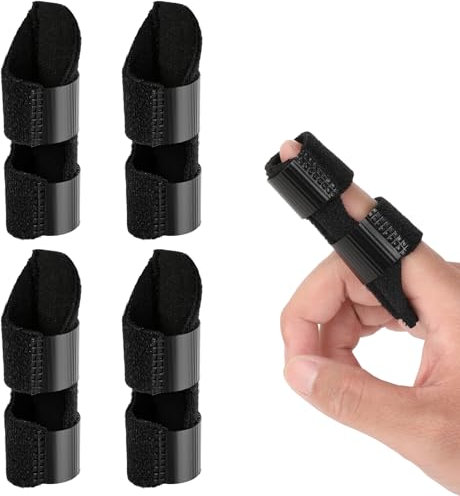 Dimeho Trigger Finger Schiene, 5 Stück Fingerschiene Kleiner, Finger Sleeves, Fingerbandage, Verletzung Schmerzlinderung Fingerschutz für Daumen Mittelfinger Ringfinger Zeigefinger und Kleinen Finger