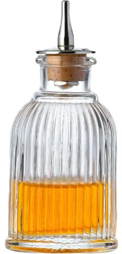 Lpitoy Bottiglia di Bitter Bottiglia Vintage Dasher Bottiglie di Vetro per Miscelazione di Cocktail per Casa E Il Bar Ristorante Cucina della Casa, Rotonda