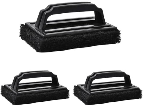 3 Pièces Brosse pour Grill, Nettoyage en Profondeur Grill, Brosse De Nettoyage pour Grille, Griddle Kit De Nettoyage pour Nettoyage Barbecues à Gaz, Grils à Charbon, Grils Électriques(Noir)
