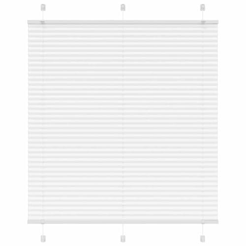 vidaXL Plissee Weiß 120x100 cm Stoffbreite 119,4 cm Polyester, Faltrollo, Klemmfix, Plisseerollo, Jalousie, Rollo, Plisseerollo für Fenster