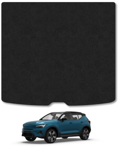Volvo XC40 (2017+) Carpet Boot Mat | Black Edge Trim Tailored Fit Boot Liner Full Coverage Protection Accessories Easy Clean Anti Slip Made in the UK