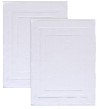 NELLA BIAGINI Tappeto Bagno, Set da 2, Tappetino Doccia, Assorbente, Lavabile, 50x70 cm, 100% Spugna di Cotone, 700 gr/mq, Resistente, Elegante. Modello: Minerva