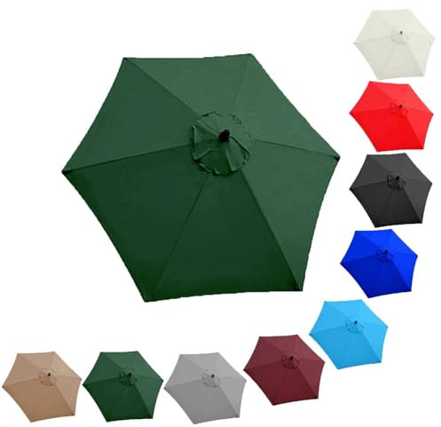 QIQVIV Toile De Rechange pour Parasol De 200/270/300 Cm, pour Parasol Déporté À 6 Baleines/8 Baleines(Dark Green,(8Rib) 3.0m/118in)