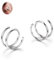 BodyBonita 2 Stück Weicher Nasenring aus Edelstahl 316L mit Doppelkreole für Einzel Piercing 22G Biegsame Gedrehte Spiral Piercing Ring für Damen Männer 8 mm Silber