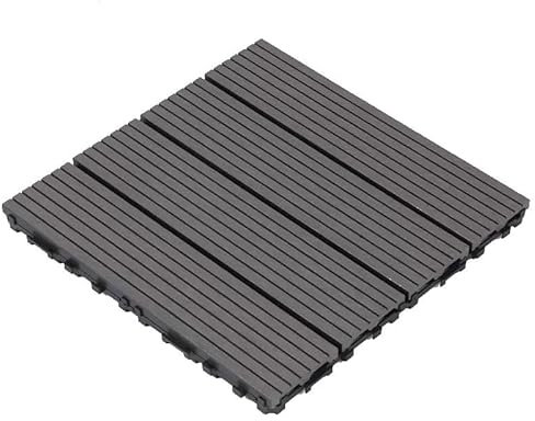 XILYZMO Wetterfest Strapazierfähig Verbund- Terrassenfliesen, 30 X 30 cm Kunststoff-Holz DIY- Terrassenbausatz, Steckverbindung Verbindung Außen- Bodenbelag Für Balkon Balkon(H,4PCS)