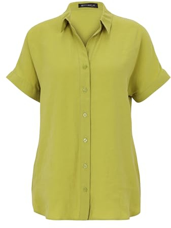 Betty Barclay Damen Schlupfbluse mit Kragen 38, Erbsgrün