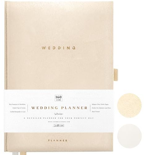 Award Winning UK Comprehensive Wedding Planner Book and Organiser for the Bride | Tissue Wrapped in a Gift Box | Cushioned Cover | Elegantly Designed, Every Detail for the Special Day (Champagne)