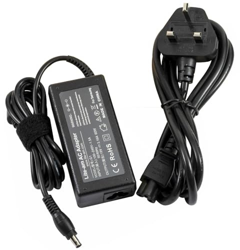 Lite-am 60W Laptop AC Adapter Power Supply 19V 3.16A Charger with 5.5mm x 3.0mm Centre Pin Connector For Samsung Series 3 NP350V5C-A02UK