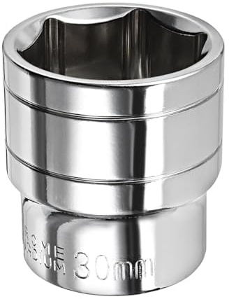 Youzzei 30mm Socket 1/2 Drive 6 Point Square Metric Socket Cr-V | Chrome Vanadium Steel 30mm Socket, 6-Point Design, 1/2 Square Drive, For Auto Repair Mechanical Maintenance DIY, Durable.