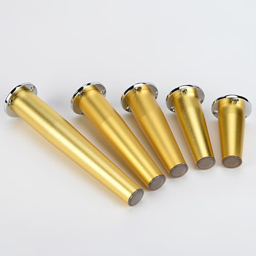 Möbelbeine 4er-Set, Metall Mit Schrauben Und Rutschfester Unterseite, Tischbeine, Konische Schrankfüße Badezimmer, Für Sofas, Couchtische, Kommodenfüße(Gold,12cm)