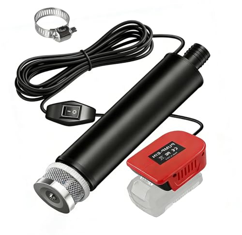 Tauchpumpe für Einhell 18V Power X-Change Akku, (Keine Batterie) Akku Wasserpumpe Fließen 30L/Min Lift 15FT/4.5m 120W Tragbar Mini Wasserpumpe für Garten Pool AutowäSche Fischtank