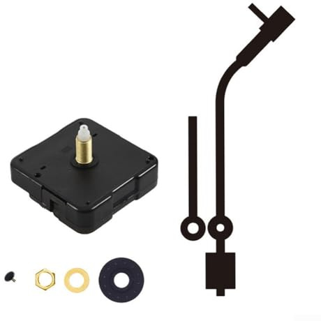 Leises Quarz-Uhrwerk-Set zum Basteln personalisierter Uhren, kompatibel mit Standard-Stunden- und Minutenzeigern (schwarz)