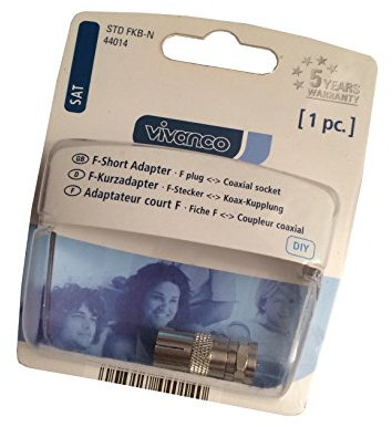 Vivanco SAT Adapter, F-Stecker <-> Koaxkupplung