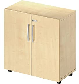 Aktenschrank abschließbar, 80 cm breit, Schrank ahorn, Mehrzweckschrank mit Griffen, Allzweckschrank, Haushaltsschrank, Büroschrank, Werkzeugschrank aus Holz,Küchenschrank 42 cm tief