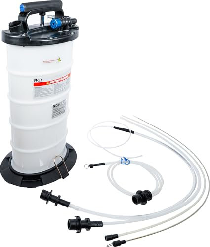 BGS 3155 | Druckluft-Bremsenentlüfter und Ölabsauggerät - pneumatisch und manuell | 9,5 L | für Motor-, Getriebe-, Hinterachsöle & für andere, nicht-korrosive Flüssigkeiten