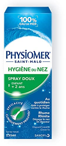 Physiomer Spray Doux-Hygiène du nez-Dispositif médical-Spray nasal-100% eau de mer à partir de 2 ans-135 ml