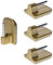 Liedeco Gardinenhaken selbstklebend für Scheibenstangen Standard, für 11 mm Cafehausstange, 4 STK, (Klebehaken, Gold matt)