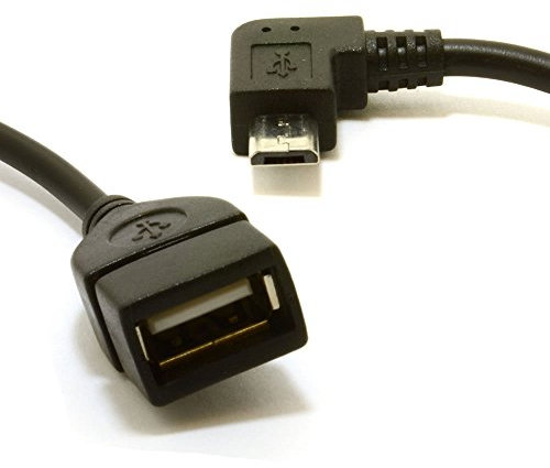 kenable OTG USB On The Go Host Cable USB 2.0 A Female to Right Angle Micro B Plug