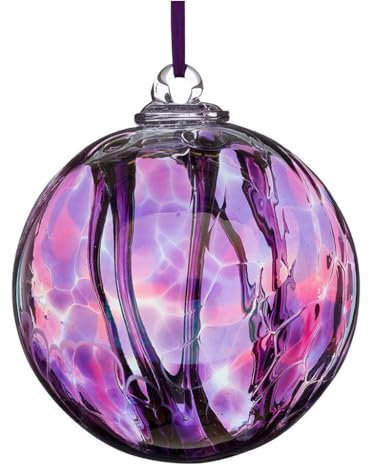 Sienna Glass Spirit Ball, Pink/Purple, 11 x 11 x 14 cm