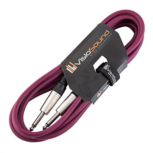 VisioSound Guitar Lead 6.35mm Mono Jack to Jack/Instrument Cable/Patch Lead / 6 Colours 3m Purple