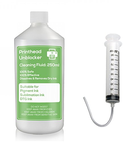 Druckkopf-Reinigungsset, 250 ml Reinigungsflüssigkeit Zum Reinigen und Entblocken von Epson / Brother Druckkopfdüsen.