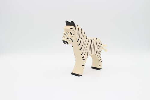 Holzspielwaren Ackermann Zebra aus Holz – Zoo Holzspielzeug, aus Schwäbischer Handarbeit (100% ökologisch)
