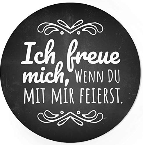 48 Design Etiketten, rund/Ich freue mich Motiv 1 / Hochzeit/Taufe/Geburtstag/Konfirmation/Aufkleber/Sticker/Einladung