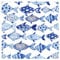 murando Vlies Tapete Fische - Deko Panel Fototapete Wanddeko 10 m Tapetenrolle Mustertapete Wandtapete modern design Dekoration - blau weiß g-B-0082-j-a
