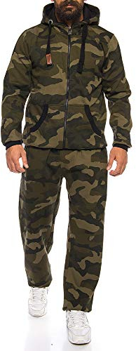 Finchman Finchsuit 1 Herren Jogging Anzug Trainingsanzug Sportanzug FMJS135, Camo Grün, XL