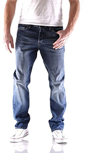 JACK & JONES Tim Original Slim Fit Herren Jeans, Farbe:Blau (AGI 005), Hosengröße:W36/L36