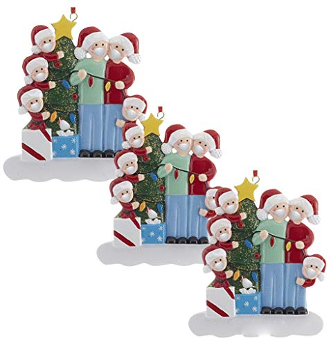 Fannyfuny 2020 Weihnachtsschmuck, 2020 Personalisierte Überlebende Familie Von 2, 3, 4, 5 Weihnachten, Weihnachtsdekorationen, Dekorationen Segen Harz Schneemann Weihnachtsbaum Hängen Anhänger