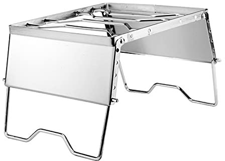 BGHHV Barbecue gaz Camping, kit de Grille de 10,2 Pouces avec Sac de Transport Grille en Acier Inoxydable Pliante pour la Cuisine de Camping en Plein air