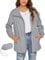 Rapbin Damen Jacke Sommer Wasserdicht Atmungsaktive Sommer Regenmantel Outdoor Wandern Reisen Faltbare Regenjacke(Grau,XXL)