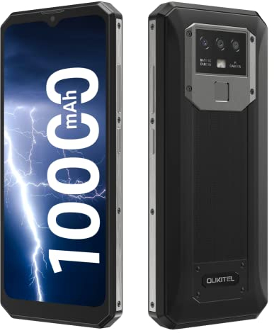 OUKITEL 10000mAh Battery Mobile Phone Unlocked K15 PLUS, 4GB+32GB, 18W Fast Charge+Reverse Charge, 13MP Triple Camera, Android 10 Dual SIM Smartphone, 6.52’’Display, Fingerprint Face ID NFC Black