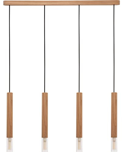 Zumaline Madera Hanging Ceiling Light Bar, Wood, 4 x G9