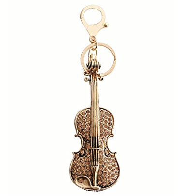 ARFUKA Schlüsselanhänger Musik Violine Anhänger Autoschlüsselanhänger Kristall Strass Taschenanhänger Keychain für Valentinstag Geburtstag Weihnachten Feiertag