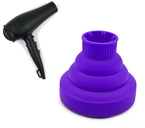 Sonew Diffuseur de Sèche-cheveux en Silicone, Diffuseur de Sèche-cheveux Pliable de 5 Couleurs pour Sèche-cheveux de Calibre de 1,4 à 2 Pouces (Violet)