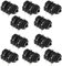 10PCS 6.35mm 1/4 Inch Female Mono Stereo Headphone Audio Jack Socket Panel Mount 4-Pin Connectors with Mounting Washers Black