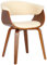 CLP Esszimmerstuhl Bruce mit Kunstlederbezug, Holzgestell, in stilvollem Design für Esszimmer oder Küche | Sessel bis 150 kg belastbar, Farbe:Creme