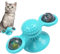 Visiblurry Cat Turning Windmill Toy Turntable Tickle Cat Toy Interactive Cat Training Turntable Teasing Toys Cats Rotating Windmill Toy with LED Light Wall Mount Cats Spinner Exercise Toy