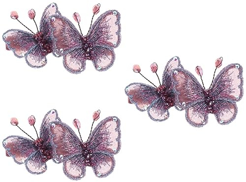 FRCOLOR 3pezzi Fascino e Stile Fermaglio Per Con Ricamo e Strass Per Donna Clip Primaverile Design Esclusivo e Struttura Unica Per Acconciature Eleganti