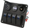 Panel de interruptores basculantes de 4 vías con toma USB para encendedor de cigarrillos interruptor de encendido y apagado panel de interruptores combinados para RV barco yate autobús