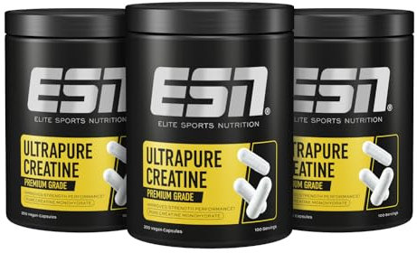 ESN Ultrapure Creatine Monohydrate, 3 x 300 Kapseln, 300 Portionen, Kreatin Kapseln, vegan - made in Germany