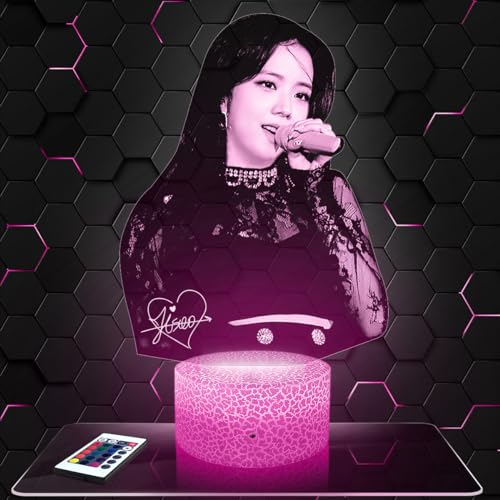 Lampe Jisoo Black P deko Zimmer Mädchen Lampe 3D Jisoo Black Pobjekt k-pop Korea Koreanischer Pop Geschenk gedämpftes Licht Nachtlicht deko Büro. Eigenartig Geschenk Weihnachten Teenager TOP