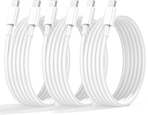 iPhone 16 Charger Cable 3Pack, USB C to USB C Charger Cable 2M 60W, for Apple Fast Charging Type C Lead for iPhone 16 15 Pro Max/Plus/Pro, for MacBook Pro 2021, for iPad Pro/Air/Mini (White)