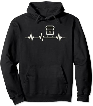 Taza de café café EKG Pulse Barista Heartbeat Life Heart Heart Heart Sudadera con Capucha