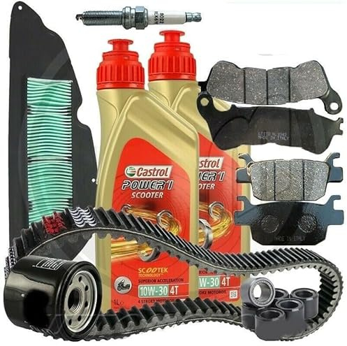 KIT TAGLIANDO COMPATIBILE HONDA SH 300 i 2007 2008 2009 2010 2011 2012 2013 2014 OLIO FILTRI CINGHIA RULLI CANDELA