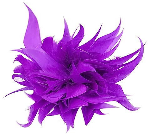 ihreesy Broche Élégante pour Femme, Broche Plume Fleur Broche de Fête Décor Coiffure pour Vêtements Broche de Mariage Femme Plume Broche Mariage Plume Fleur Broche,Alto